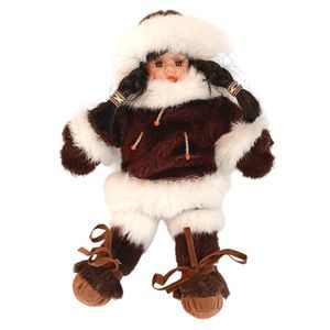 Plush Alaskan Eskimo Girl Stuffed Beanbag Toy Alaska Doll Arctic Circle 10"
